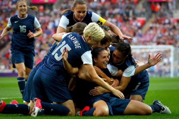 Megan Rapinoe and other members of the US Women's National Team celebrate victory over Japan in the 2012 Summer Olympics. The team is hoping to bring home it's first World Cup victory in over 15 years. (Photo from REUTERS)