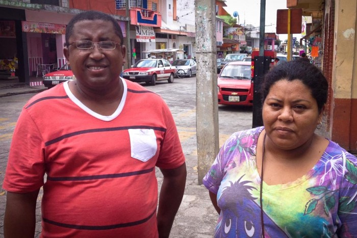 Orlando Flores Lopes and Rufina Jiminez, both Afro-Mexicans in Yanga. Though Veracruz is known for its Afro-Mexican history, you don't come by too many people who look black, and they're often disconnected from any African heritage. (Photo by Reagan Jackson)
