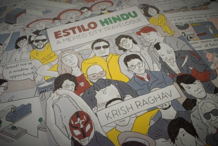 Original pages from "Estilo Hindu" laid out. Short Run will be Raghav's first comic festival, but his comic and journalistic work has also been published in BBC News, National Geographic Traveller and GQ India. (Photo by Varisha Khan)