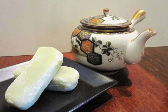 Japanese sweets will be served with tea on dish ware from Japan. (Photo by Virginia Wright)