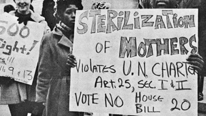 Women protesting the "Sterilization of Mothers" in 1971. (Photo from Southern Conference Educational Fund)
