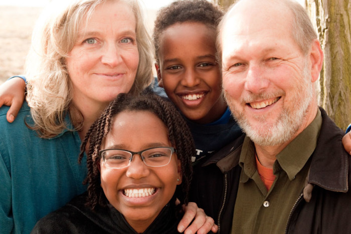 Nancy Carroll, with her husband Brad Wakeman and the two children they adopted from Ethiopia in 2007. (Courtesy photo by Janet Klinger)