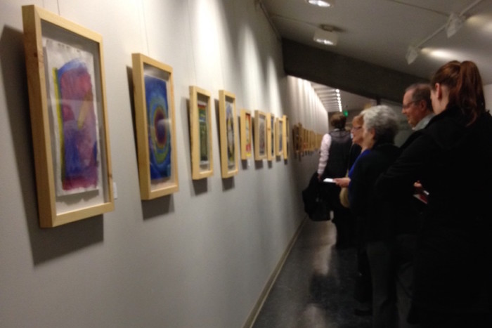 The crowd at the City Hall show opening of "The Artist Within" on Jan. 7. (Photo by Adina Menashe)