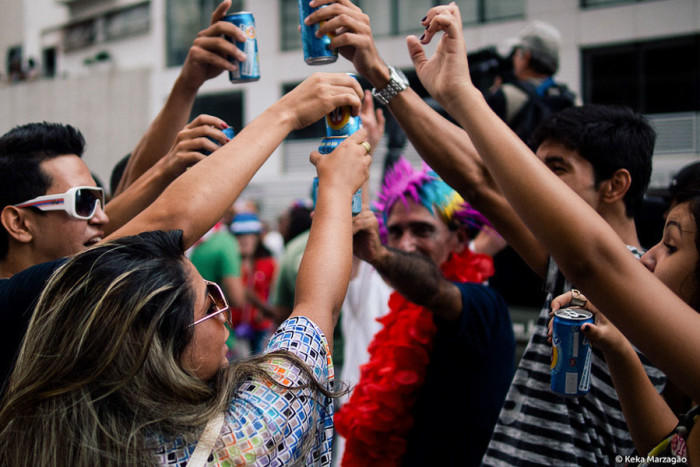 Drinking in public at Carnival in Ipanema, Brazil. In Seattle, you'll have to stick to pub crawls. (Photo from Flickr by Keka Marazago)