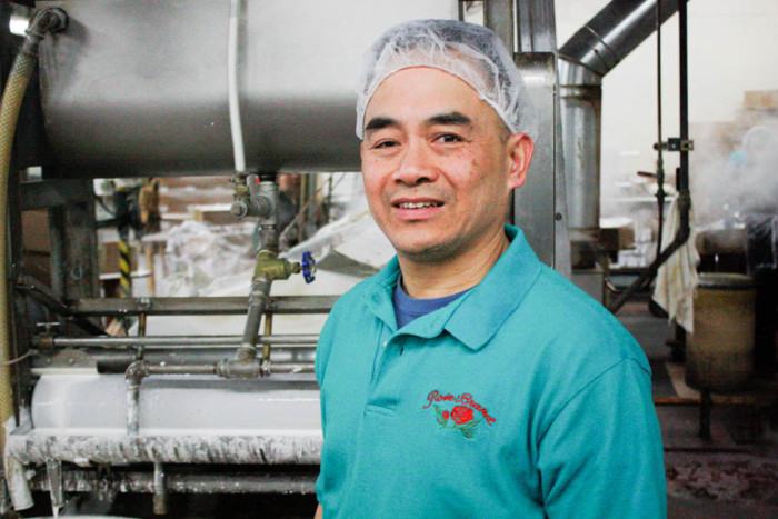 Tim Louie is the fourth-generation owner of Tsue Chong Co., a noodle and fortune cookie company in Seattle's International District. (Photo by John Stang.)