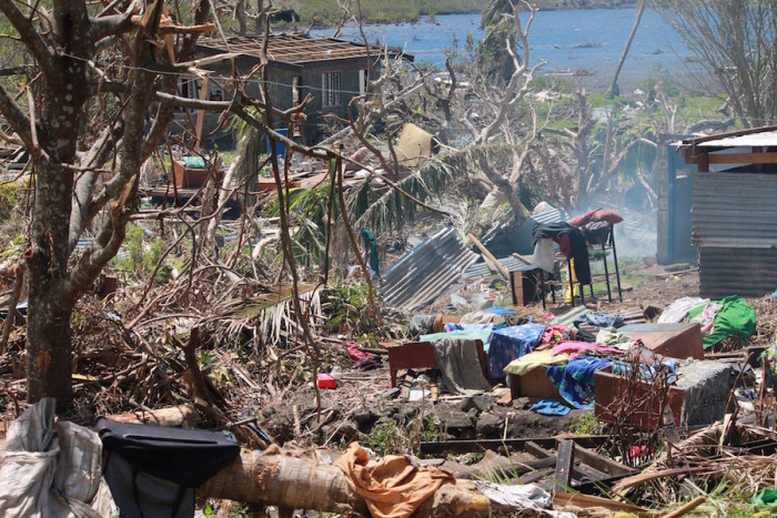 In Verevere Village, Ra Province, 95 percent of homes are destroyed. (Photo courtesy of Janet Lotawa) 