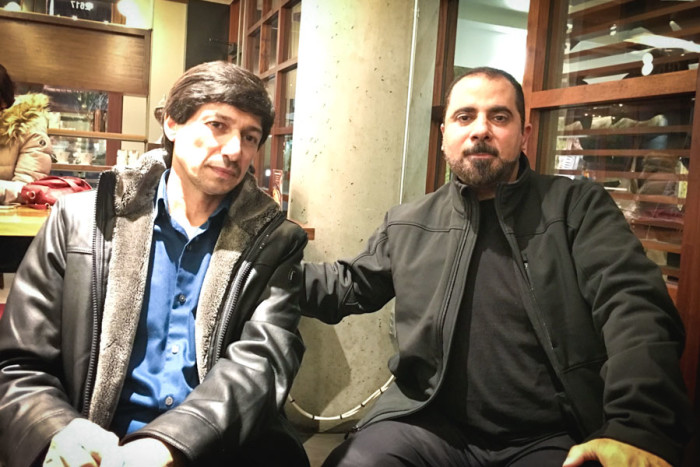 Yahya Algarib and Mushtak Jabbar, both refugees from the first Gulf War who now live in the Seattle area. (Photo by Shahd Bani-Odeh)
