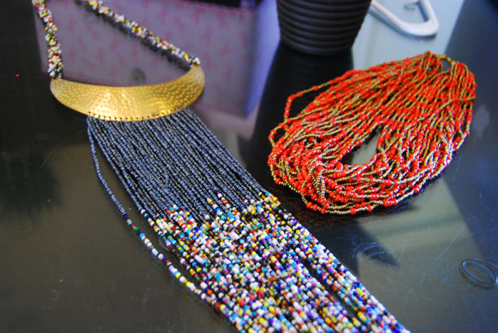 Aburu beads quickly, she says: she can make almost an entire necklace in the time it takes her to watch an episode one of her favorite crime shows on Netflix, How to Get Away with Murder.