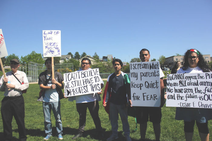 Melissa Galindo, far right, and Joel Hernandez, second from right. (Photo by DJ Martinez)