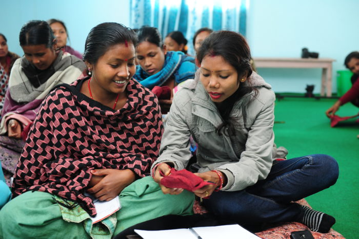Women in Nepal adopted a sanitary kit program after ideas from the local community were incorporated into the project. (Photo by Good Neighbors International Nepal.)