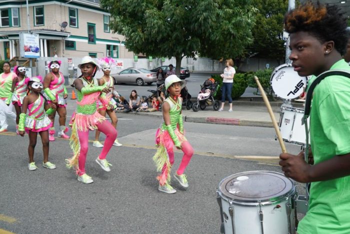 Junior (far right) is a drummer on the Electronettes Drum Line.