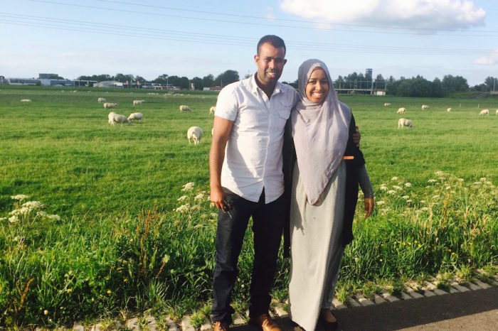 The author with her Uncle Mohammed Ibraahim In Holland, her Adheer. (Photo courtesy of Ahlaam Ibraahim)