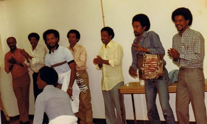 UTNA members dancing during a fund raiser for a radio station back home in 1983, long before Tigray Festival was established, Washington DC. (Photo courtesy Mulu Assefa)