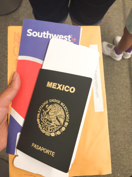 Getting ready to fly out of the country on my Mexican passport. (Photo by Esmy Jimenez)