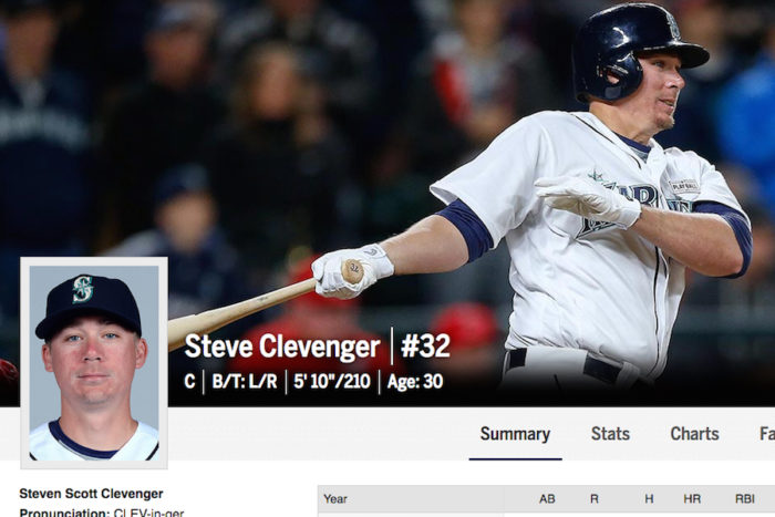 Seattle Mariners backup pitcher Steve Clevenger (Screen capture of MLB.com.)