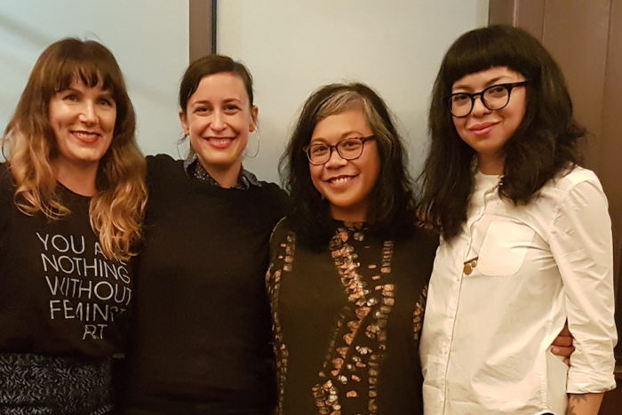 From left to right, Rachel Kessler, Anna Goren, Angela Garbes and Monica Dimas. (Photo by Titania Veda)