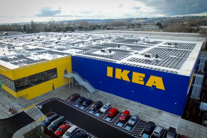 This new Renton location, complete with a 244,000 square-foot rooftop solar array, is part of Ikea's efforts to become energy independent by 2020. (Photo from A&R Solar)